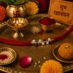 925 Silver Maroon Moti Rakhi: Timeless Pearl Elegance
