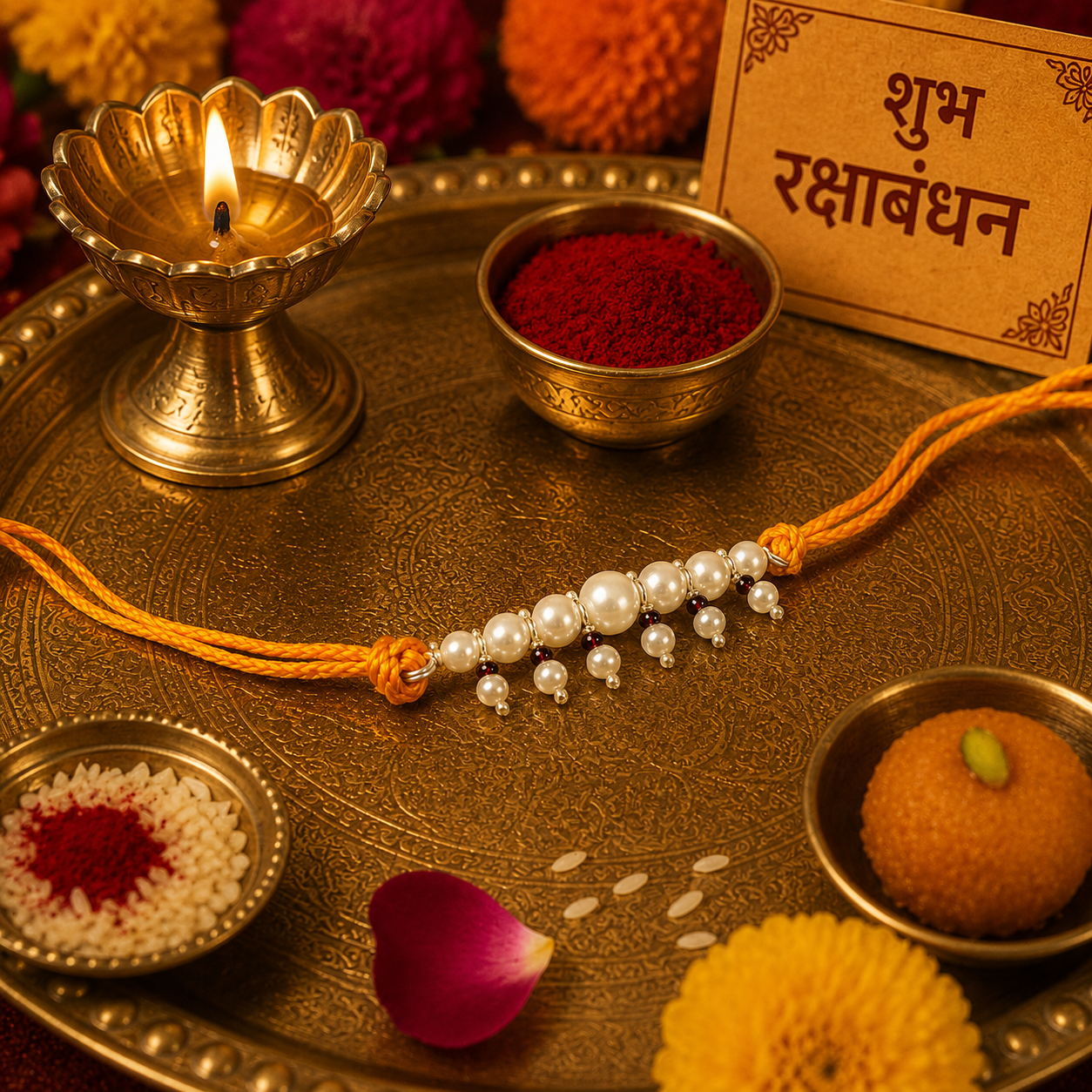 ChatGPT Image Jul 10, 2026, 03_35_14 PM Elegant Pearl Beaded Rakhi with Orange Thread