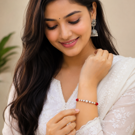 Timeless Pearl & Red Thread Rakhi: A Symbol of Pure Bond
