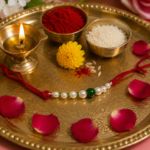 Classic Green Pearl Rakhi on Red Thread