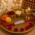 Radiant Pearl Rakhi: Graceful Bonds of Siblings