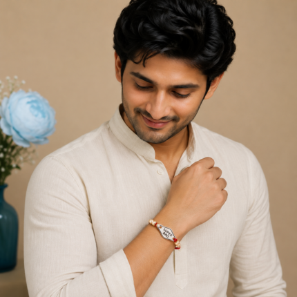 Pure Silver Bro Rakhi – Thread of Love in Pure Silver