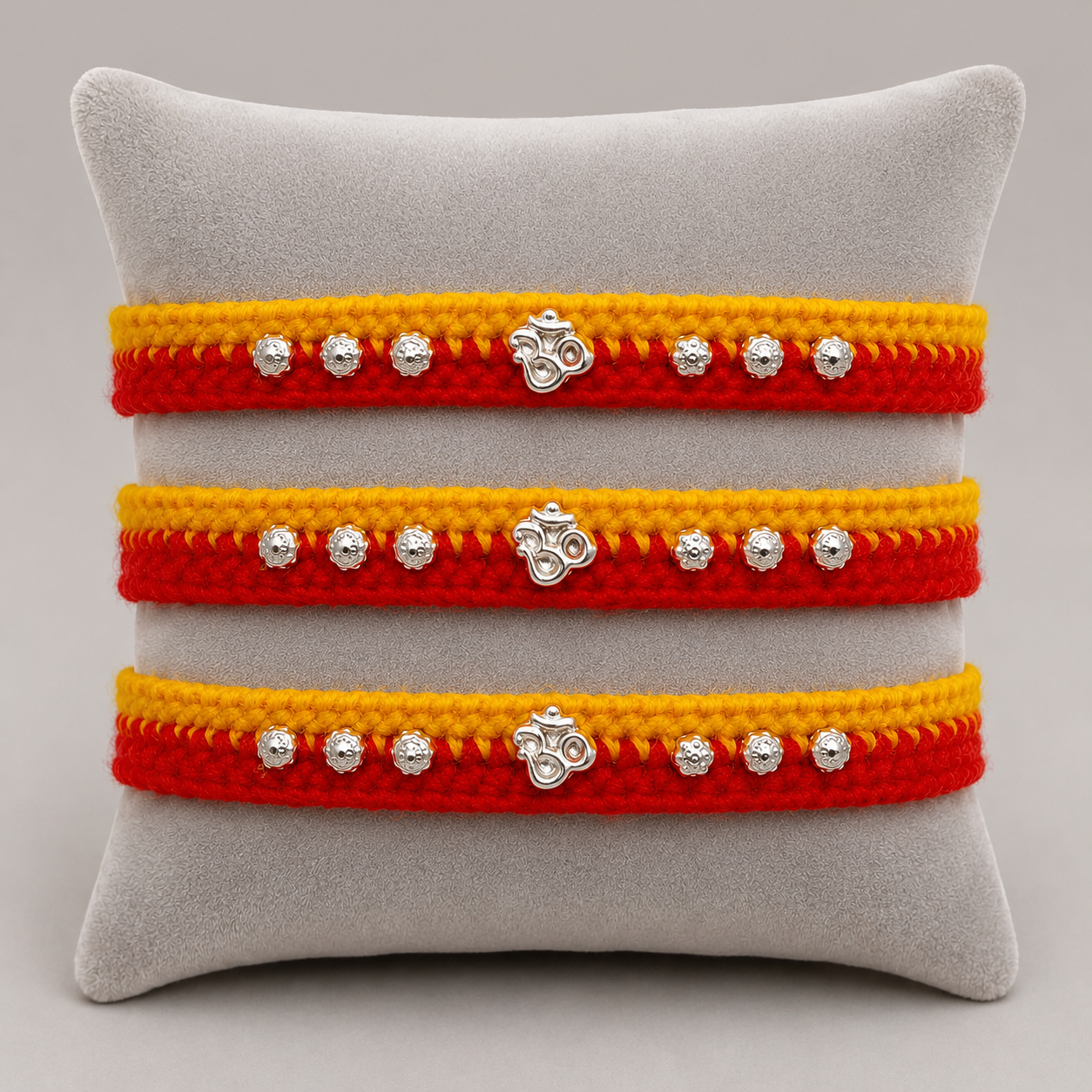 ChatGPT Image Jul 18, 2026, 04_51_48 PM Triveni Raksha Bandhan Set – Pure Silver Triple Blessing Rakhis ( 3 Peices )