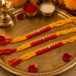 Triveni Raksha Bandhan Set – Pure Silver Triple Blessing Rakhis ( 3 Peices )