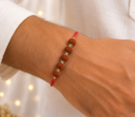 Divine Bond: Silver & Rudraksha Rakhi for Sacred Connections ( 2 Peices )