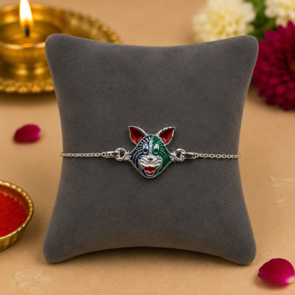 Pure Silver Mikey Mouse Face Designer Rakhi