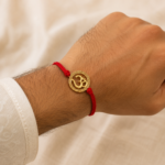 Divine Om Golden Rakhi: Sterling Silver Elegance