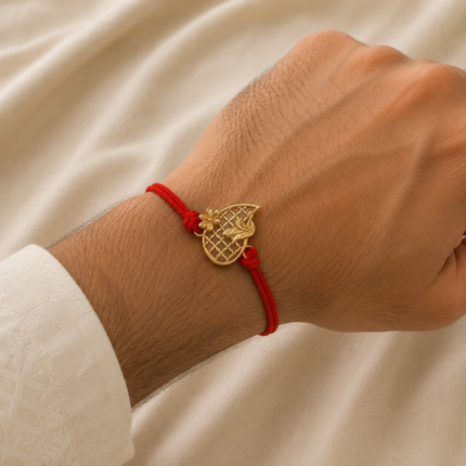 Divine Silver 925 Golden Rakhi - Embrace the Bond