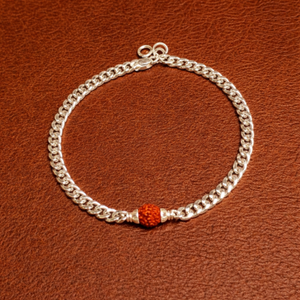 Pure Silver Rudraksha Bhartiya Design Bracelet for Men