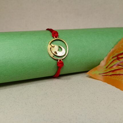 Silver 925 Ganpati Golden Rakhi - Divine Blessings for Raksha Bandhan