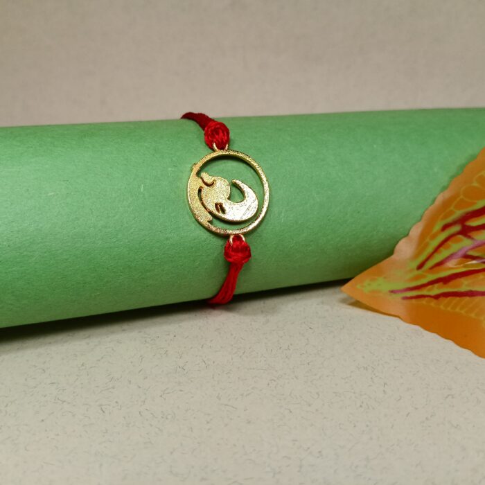 Silver 925 Ganpati Golden Rakhi - Divine Blessings for Raksha Bandhan