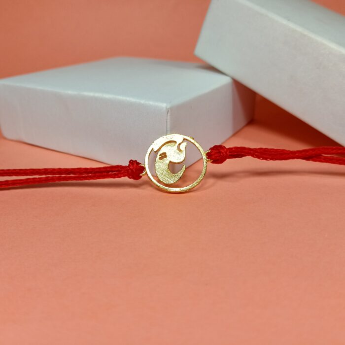 Silver 925 Ganpati Golden Rakhi - Divine Blessings for Raksha Bandhan