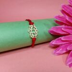 Silver 925 Kamal Fool Golden Rakhi - Elegance in Every Thread