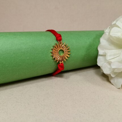 Surya Golden Rakhi: Sterling Silver Radiance