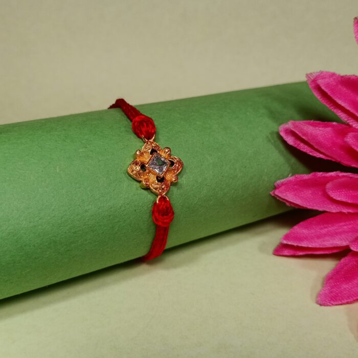 Silver 925 Golden Rakhi - Elegance in Sibling Bond