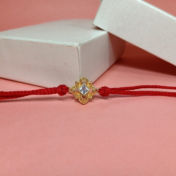 Silver 925 Golden Rakhi - Elegance in Sibling Bond