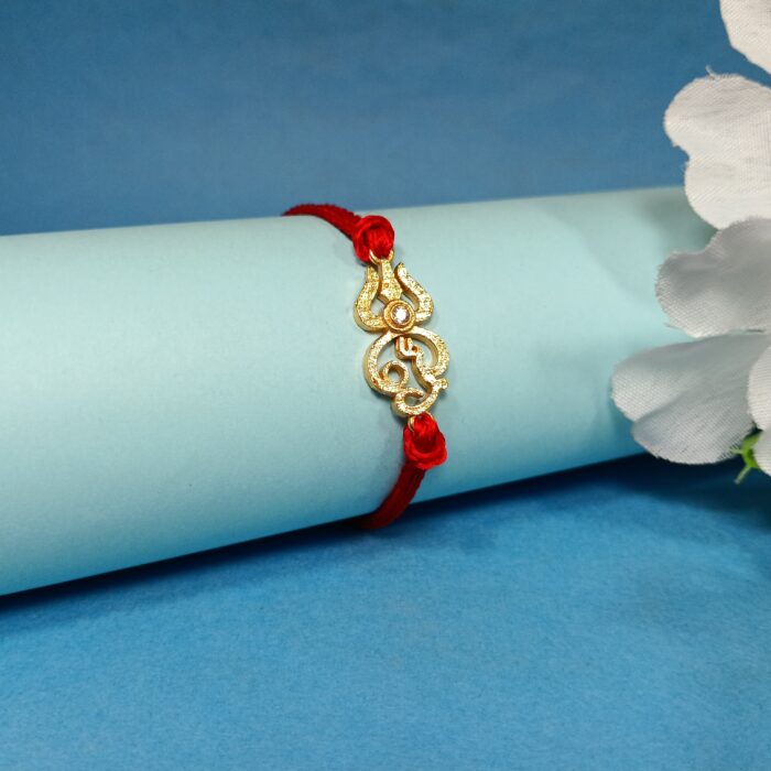 Silver 925 Golden Trishul Rakhi: Divine Protection, Eternal Bond