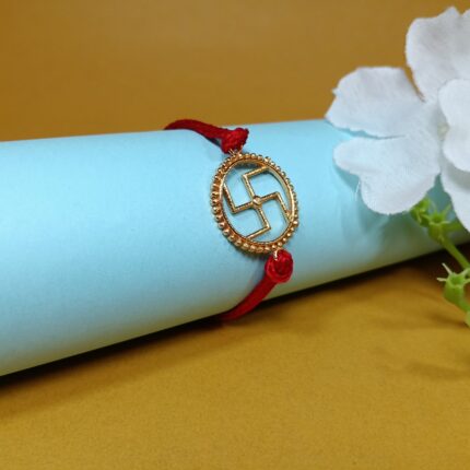 925 Silver Golden Sankhiya Rakhi: Traditional Charm