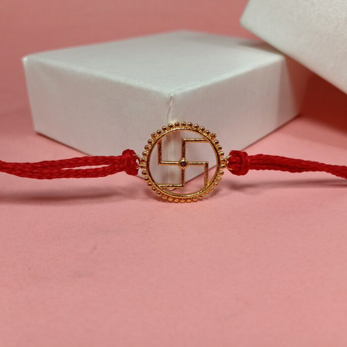 925 Silver Golden Sankhiya Rakhi: Traditional Charm