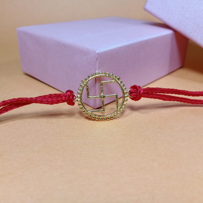 925 Silver Golden Sankhiya Rakhi: Traditional Charm