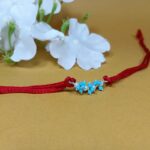 925 Silver Blue Floral Rakhi