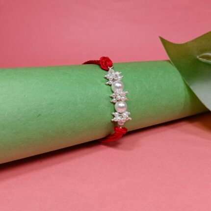 925 Silver Pearl Cluster Rakhi