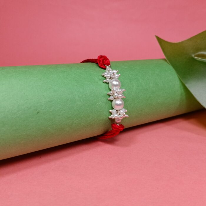 925 Silver Pearl Cluster Rakhi