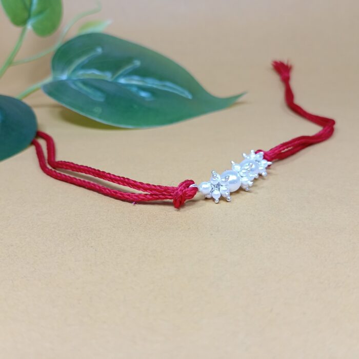 925 Silver Pearl Cluster Rakhi