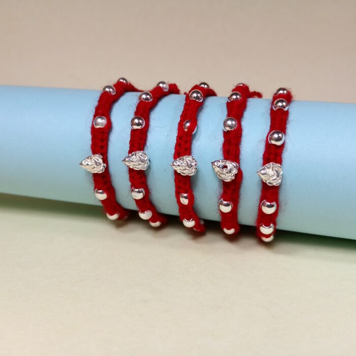 Pancham Raksha – 925 Silver Divine Rakhi Set
