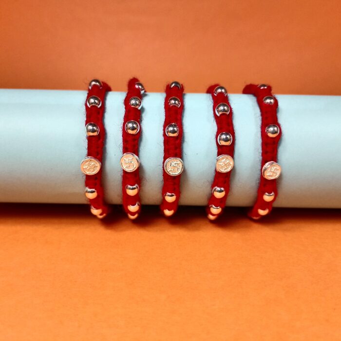 Shubh Swarna Rakhi Set – 925 Silver Coin Charm Rakhis