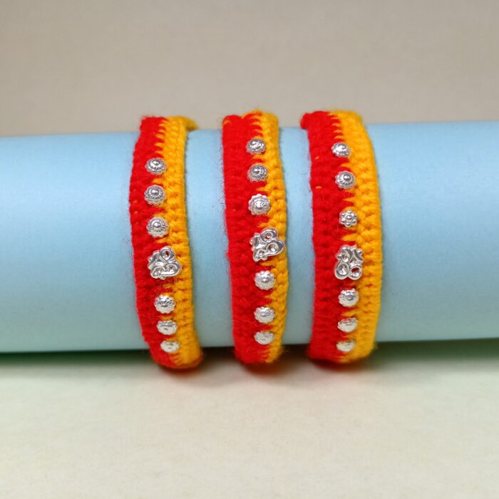 Triveni Raksha Bandhan Set – 925 Silver Triple Blessing Rakhis