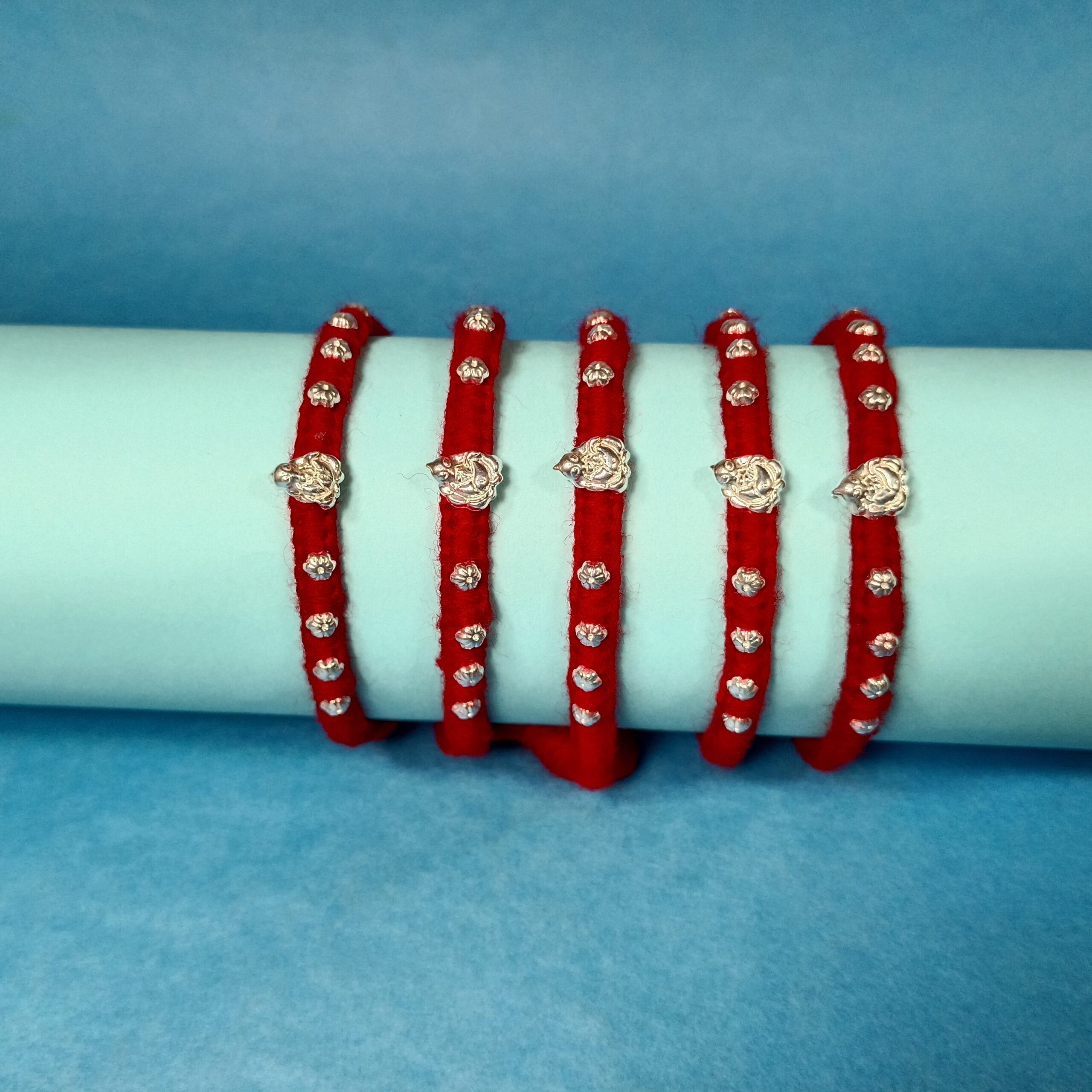 IMG_20250708_175608 Vinayak Rakhi Vrat – 925 Silver Floral Ganesh Rakhi Set