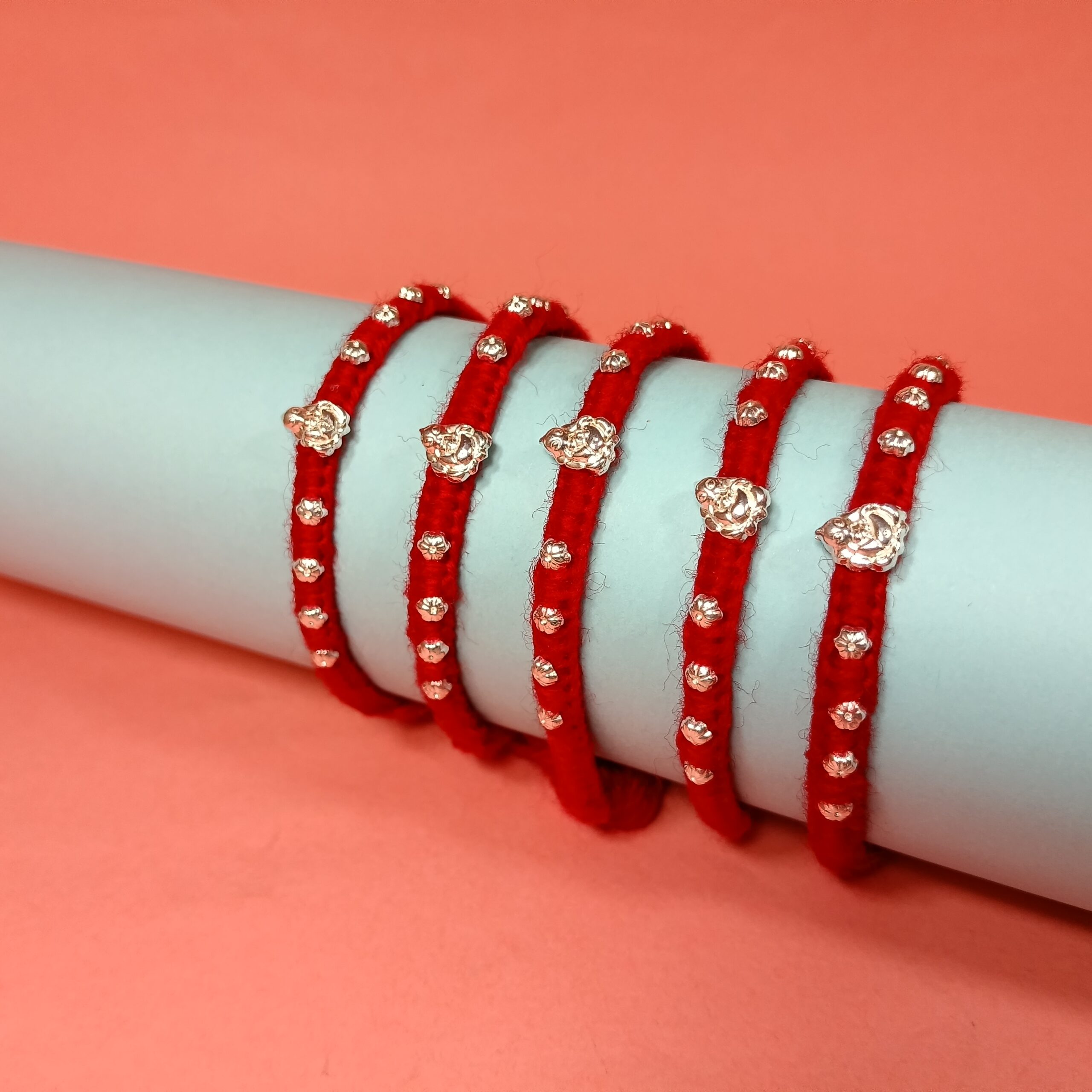 IMG_20250708_175623 Vinayak Rakhi Vrat – 925 Silver Floral Ganesh Rakhi Set