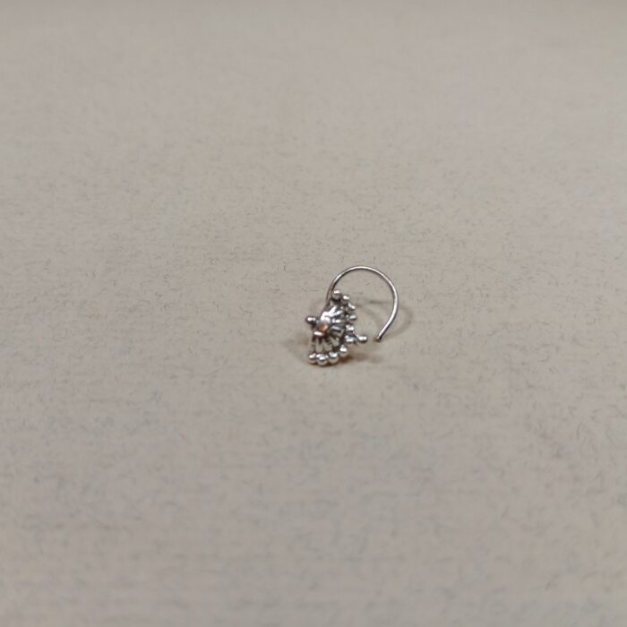 Dainty Silver Bloom Nose Pin: Delicate Floral Stud