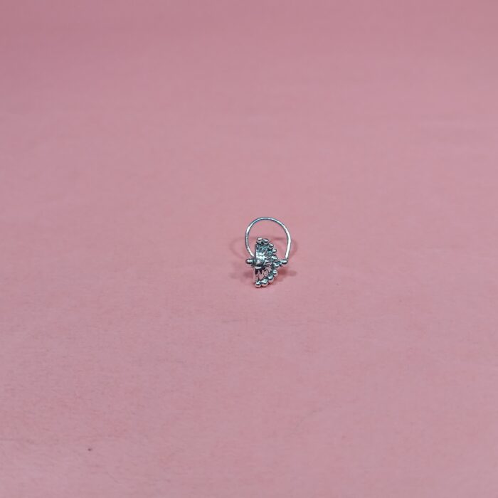 Dainty Silver Bloom Nose Pin: Delicate Floral Stud