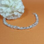 Pure Silver Designer Bracelet – Bold Geometric Chain Craft