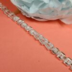 Pure Silver Designer Bracelet – Bold Geometric Chain Craft