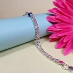 Elegant Pure Silver Bracelet with Blue Evil Eye Charm