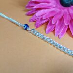 Elegant Pure Silver Bracelet with Blue Evil Eye Charm