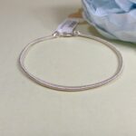 Classic Pure Silver Flat Snake Chain Bracelet