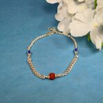Pure Silver Rudraksha & Evil Eye Beads Bracelet for Men