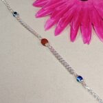 Pure Silver Rudraksha & Evil Eye Beads Bracelet for Men