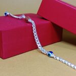 Pure Silver Rudraksha & Evil Eye Beads Bracelet for Men