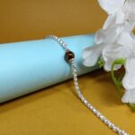 Elegant Pure Silver Bracelet with Tiger Eye Bead