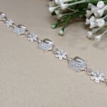 Pure Silver Floral Charm Bracelet