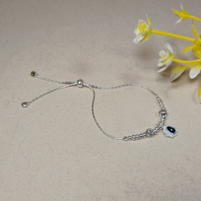 Midnight Bloom Pure Silver Bracelet