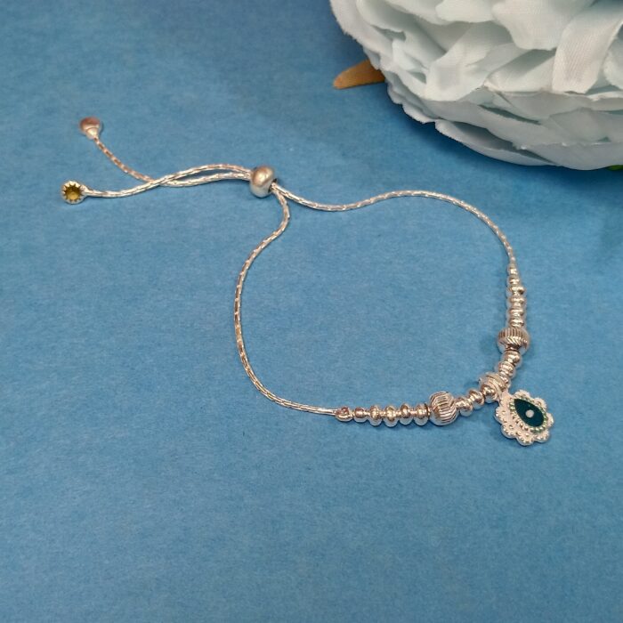 Midnight Bloom Pure Silver Bracelet