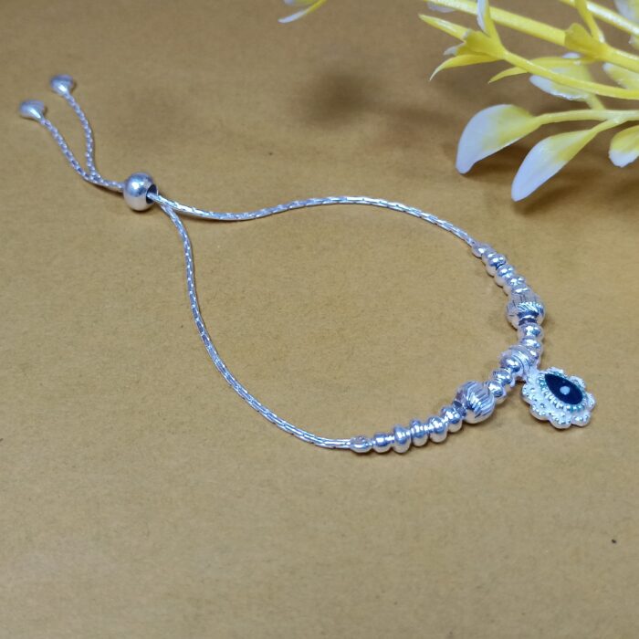 Midnight Bloom Pure Silver Bracelet