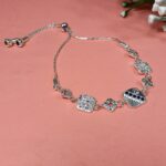 Pure Silver Geometric Charm Bracelet