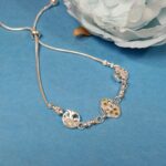 Emerald Bloom Pure Silver Bracelet – Adjustable Artistic Charm Design